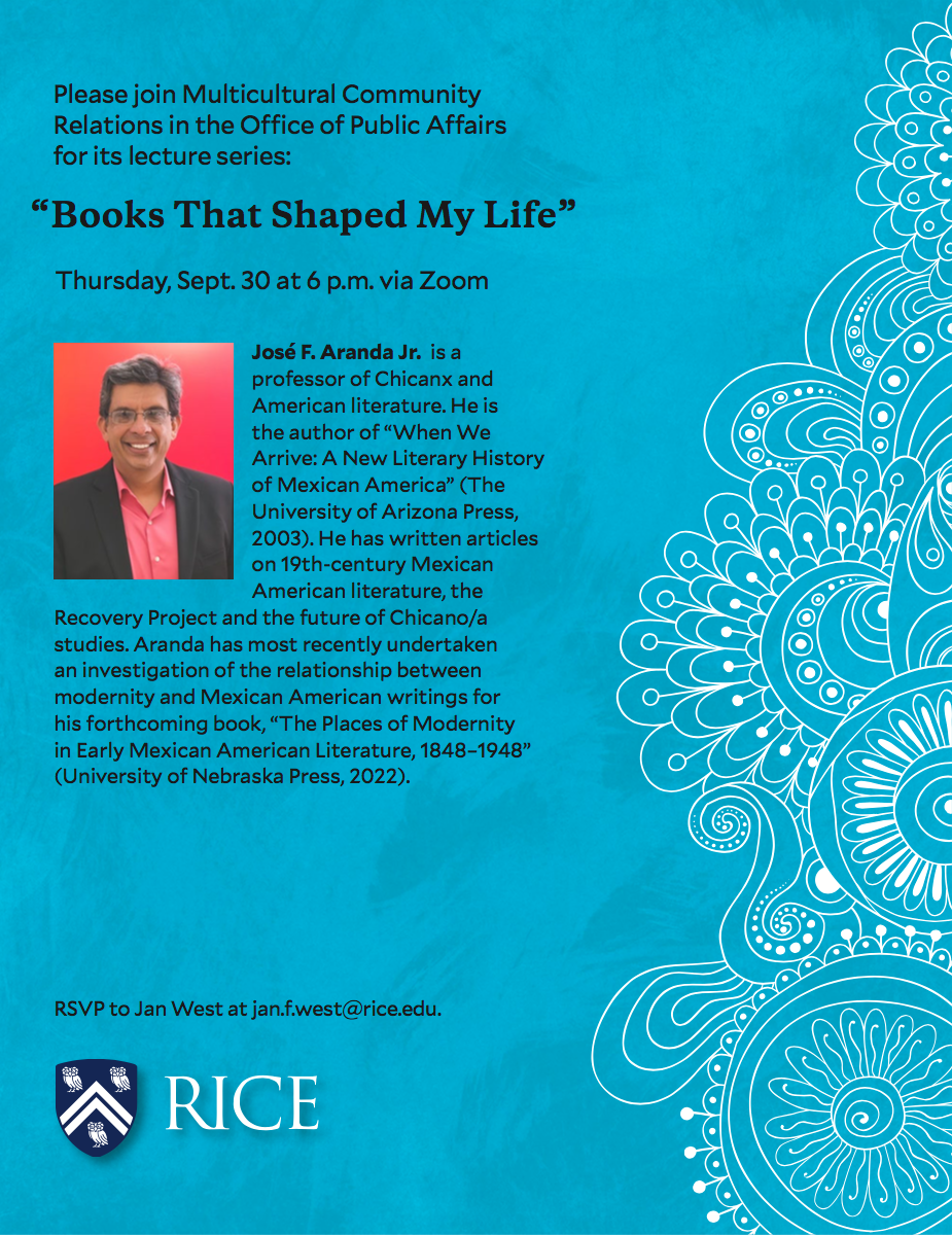 Books That Shaped My Life, with Prof. José Aranda